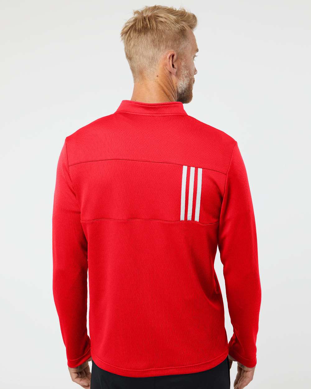 Adidas 3-Stripes Double-Knit Quarter-Zip Pullover