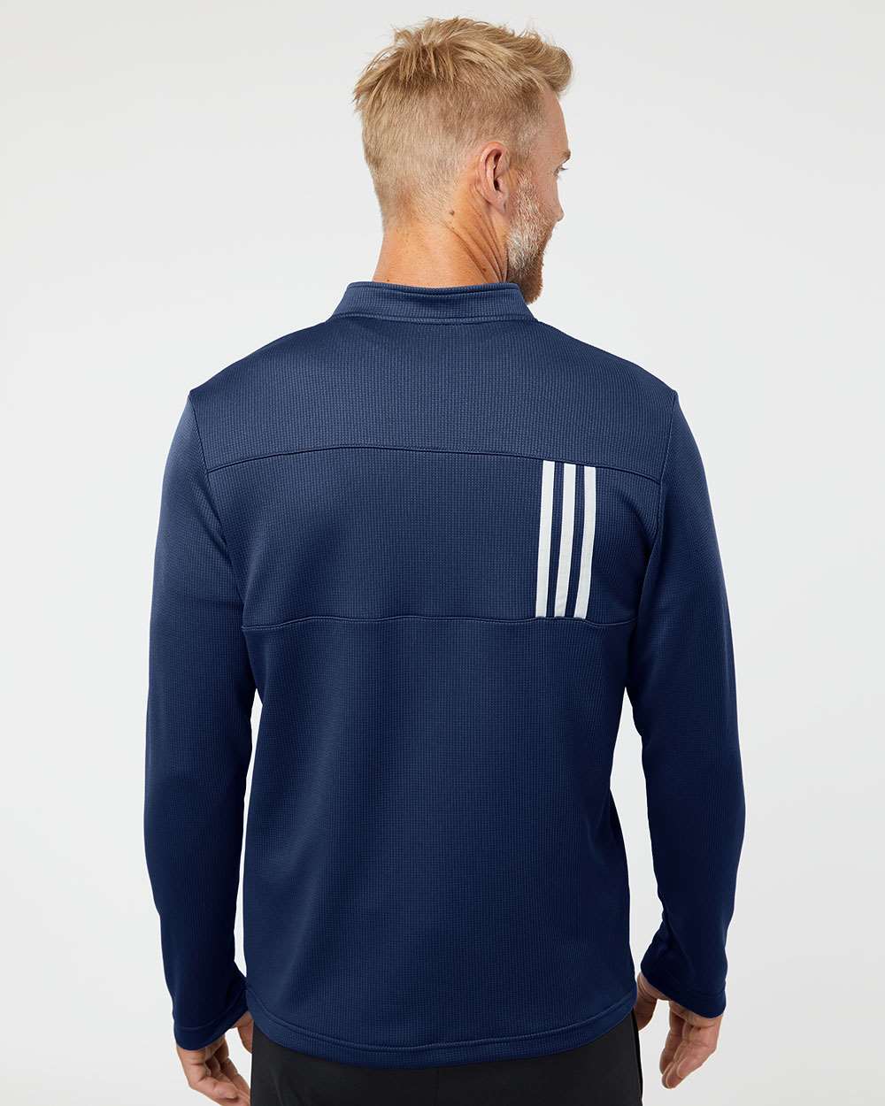 Adidas 3-Stripes Double-Knit Quarter-Zip Pullover