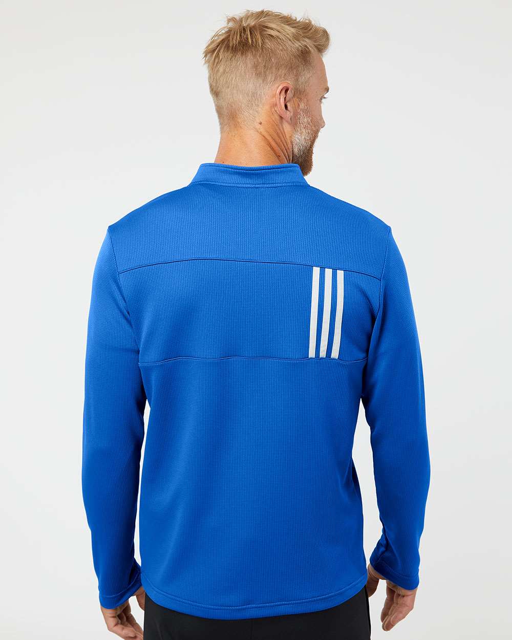 Adidas 3-Stripes Double-Knit Quarter-Zip Pullover