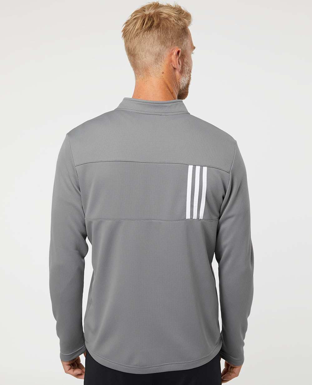 Adidas 3-Stripes Double-Knit Quarter-Zip Pullover