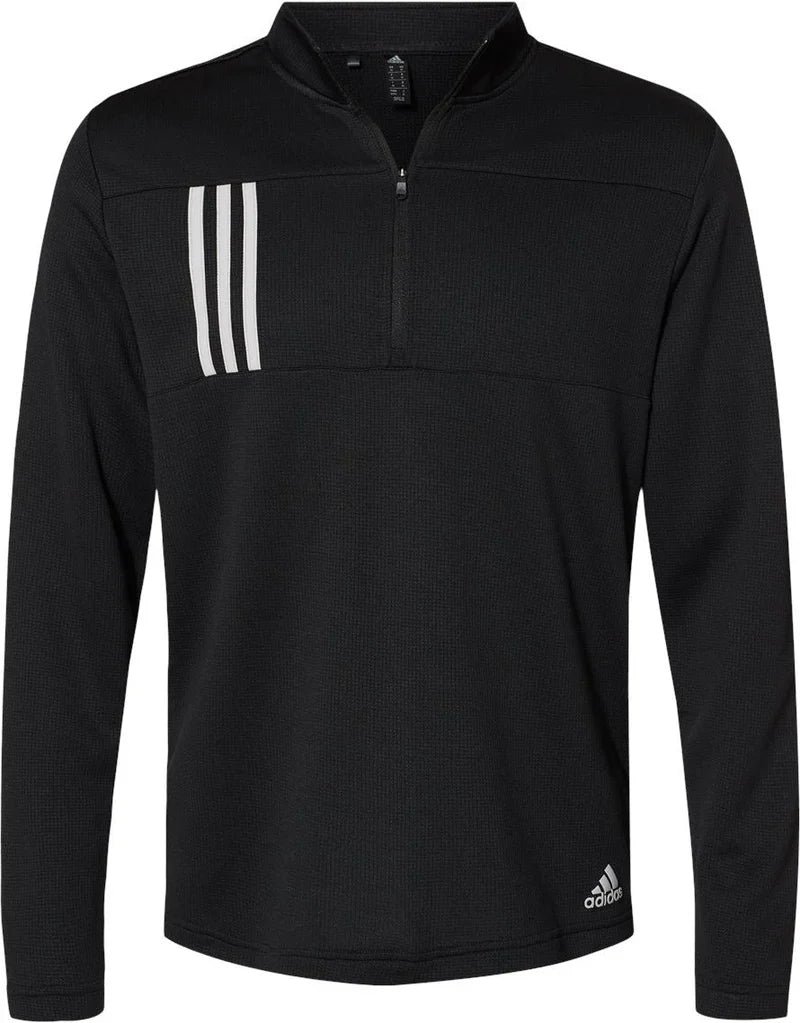Adidas 3-Stripes Double-Knit Quarter-Zip Pullover