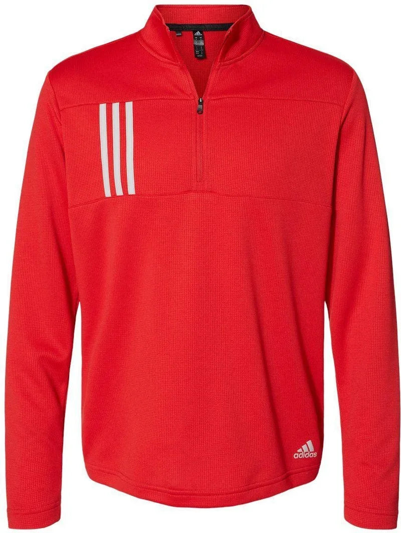 Adidas 3-Stripes Double-Knit Quarter-Zip Pullover