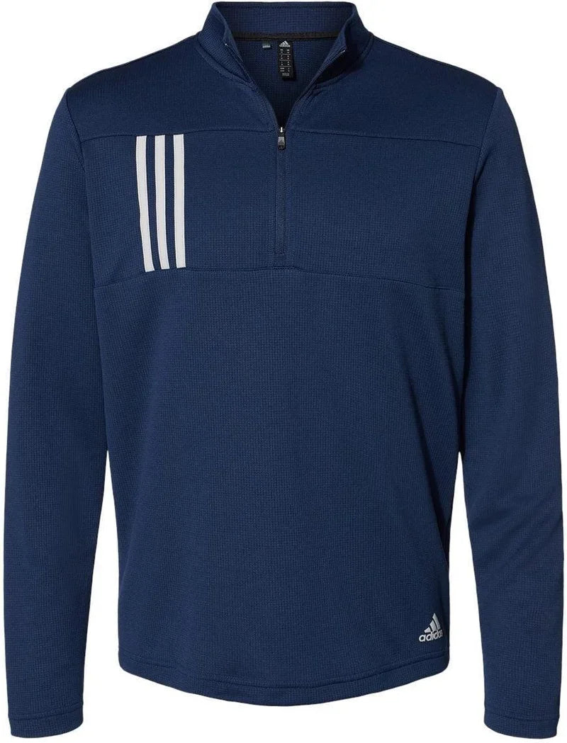 Adidas 3-Stripes Double-Knit Quarter-Zip Pullover