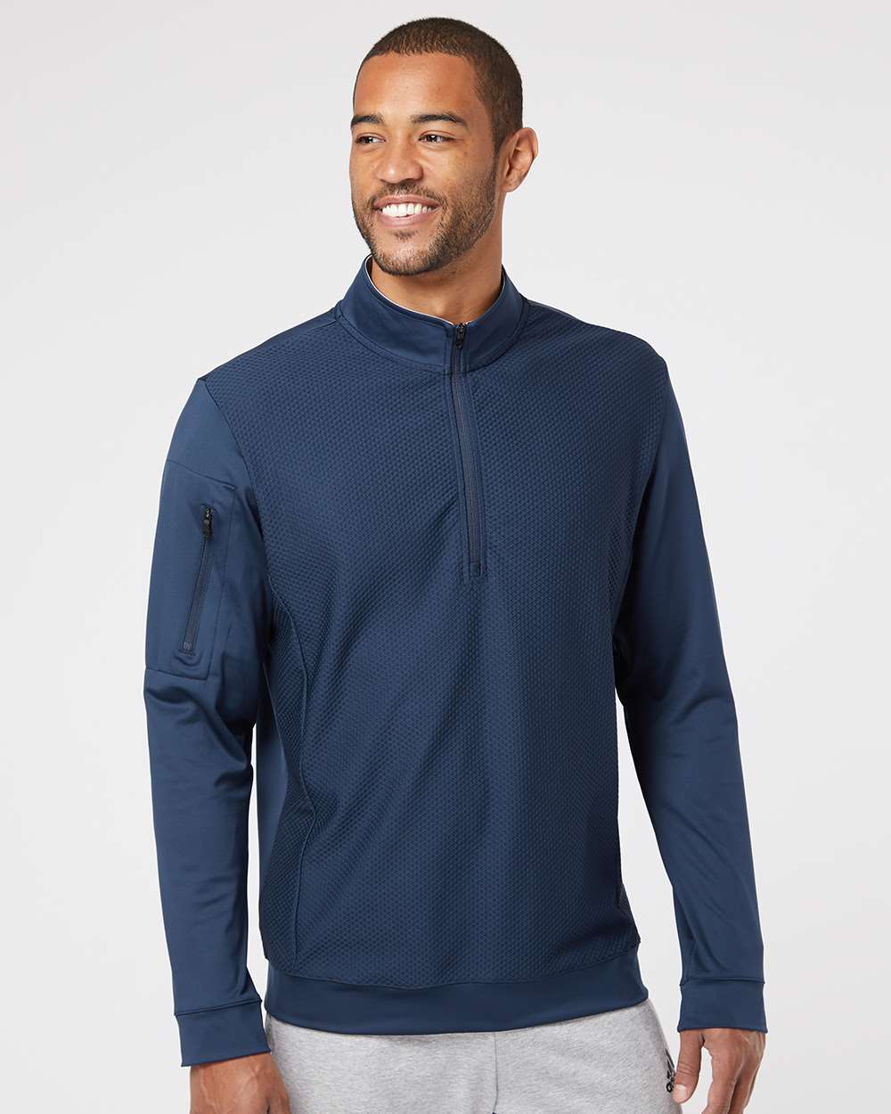 Adidas Textured Quarter-Zip Pullover