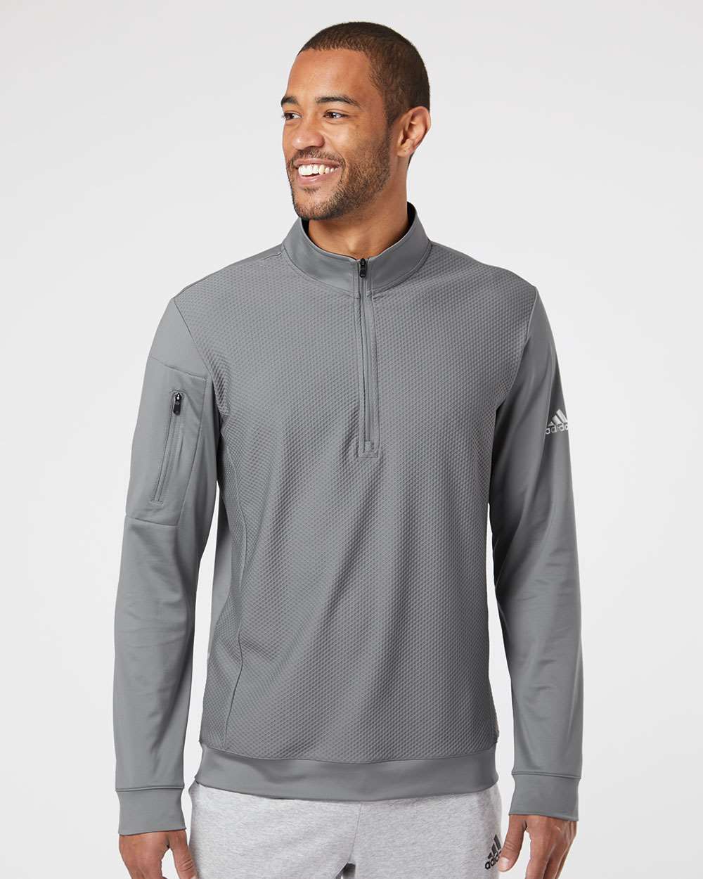 Adidas Textured Quarter-Zip Pullover