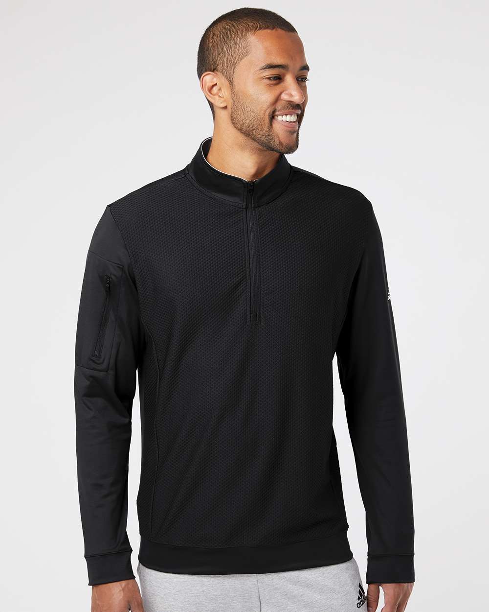 Adidas Textured Quarter-Zip Pullover