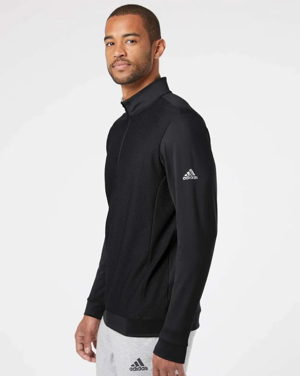 Adidas Textured Quarter-Zip Pullover