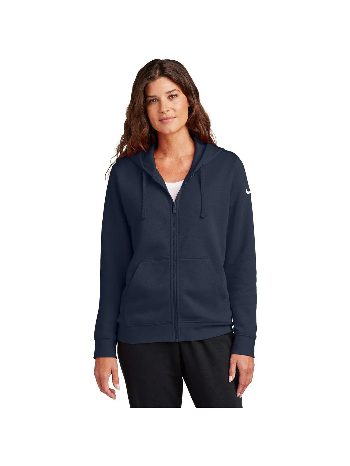 Nike Women's Club Fleece Sleeve Swoosh Full-Zip Hoodie